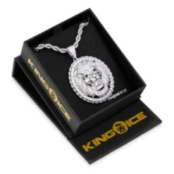 Roaring Lion Medallion Necklace 20 Roaring Lion Medallion Necklace -King Ice Shop roaring lion medallion necklace king ice 30519155327151