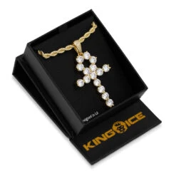 Tennis Ankh Necklace -King Ice Shop round bezel ankh necklace white gold m king ice 35971246751919