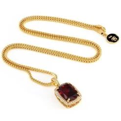 Ruby Crown Julz Necklace -King Ice Shop ruby crown julz necklace king ice 35198823923887