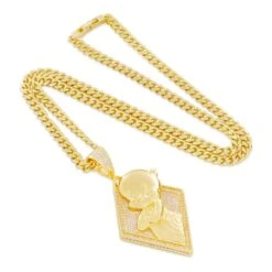 Space Jam X King Ice - Porky Pig Necklace -King Ice Shop space jam x king ice porky pig necklace king ice 30535214530735