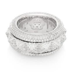 Spike-Studded Icy Spinner Ring 7 Spike-Studded Icy Spinner Ring -King Ice Shop spike studded icy spinner ring king ice 37412371988655