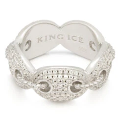 Sterling Silver G-Link Ring -King Ice Shop sterling silver g link ring king ice 30528773619887