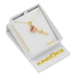 Sterling Silver Roses Are Red Necklace -King Ice Shop sterling silver roses are red necklace 14k gold 1 6 king ice 30549548826799
