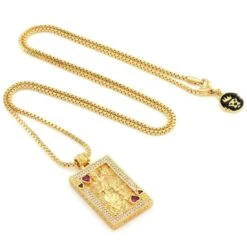 Suicide King And Queen Of Hearts Necklace -King Ice Shop suicide king and queen of hearts necklace 14k gold 1 8 king ice 30595114795183