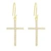 Thin Hanging Cross Earrings