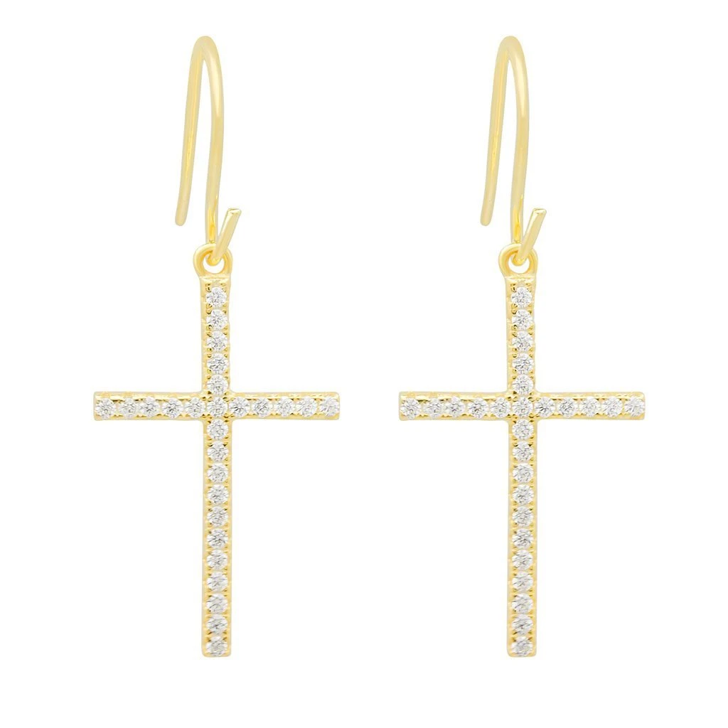Thin Hanging Cross Earrings 1 Thin Hanging Cross Earrings
