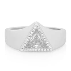 Trillion-Cut Signet Ring -King Ice Shop trillion cut signet ring king ice 33838476755119