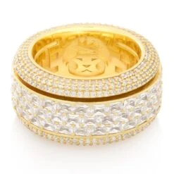 King Ice Shop -King Ice Shop triple row icy spinner ring king ice 37387742347439