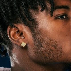 Triple-Row Stud Earrings -King Ice Shop triple row stud earrings king ice 32248920670383