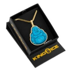 Turquoise Buddha Necklace 9 Turquoise Buddha Necklace -King Ice Shop turquoise buddha necklace 14k gold 2 1 king ice 32144371679407
