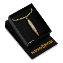 Two-Tone .223 Caliber Bullet Necklace 8 Two-Tone .223 Caliber Bullet Necklace -King Ice Shop two tone 223 caliber bullet necklace two tone king ice 14891023892534