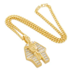 Uraeus Pharaoh Necklace -King Ice Shop uraeus pharaoh necklace 2 4 14k gold king ice 35969795653807