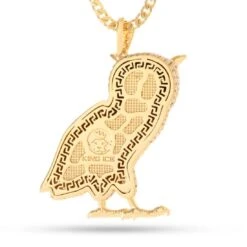 Wise Owl Necklace -King Ice Shop wise owl necklace king ice 30554395803823