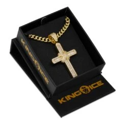 Wrapped Cross Necklace 11 Wrapped Cross Necklace -King Ice Shop wrapped cross necklace king ice 30543240855727
