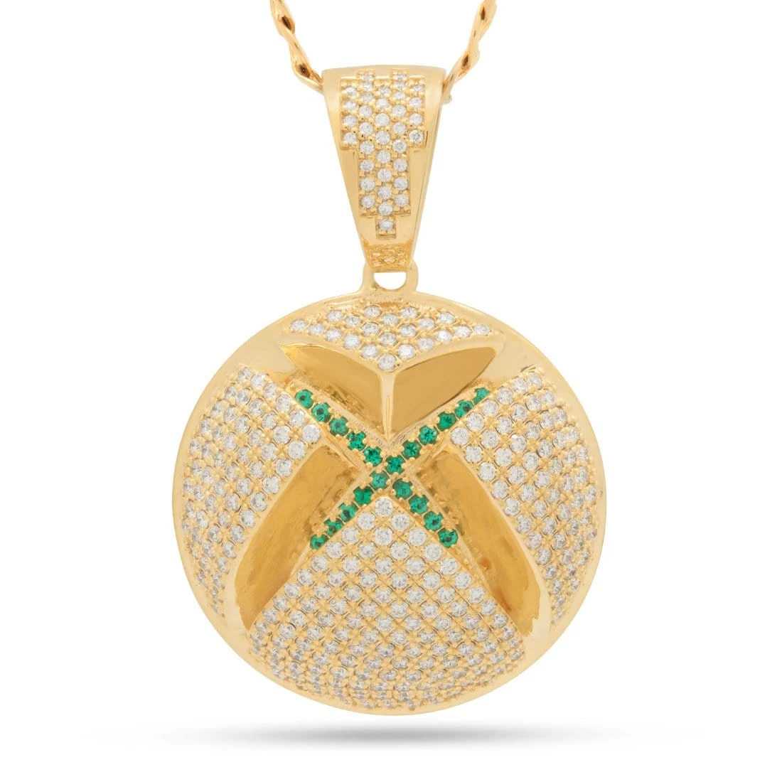 Xbox X King Ice - Solid Gold Sphere Logo Necklace 1 Xbox X King Ice - Solid Gold Sphere Logo Necklace