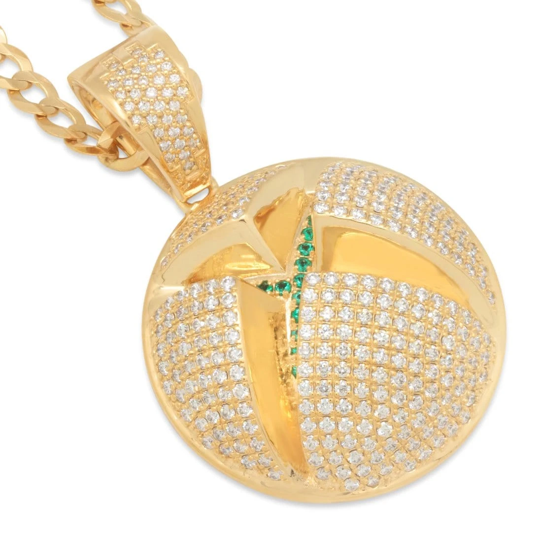 Xbox X King Ice - Solid Gold Sphere Logo Necklace 4 Xbox X King Ice - Solid Gold Sphere Logo Necklace - Image 4