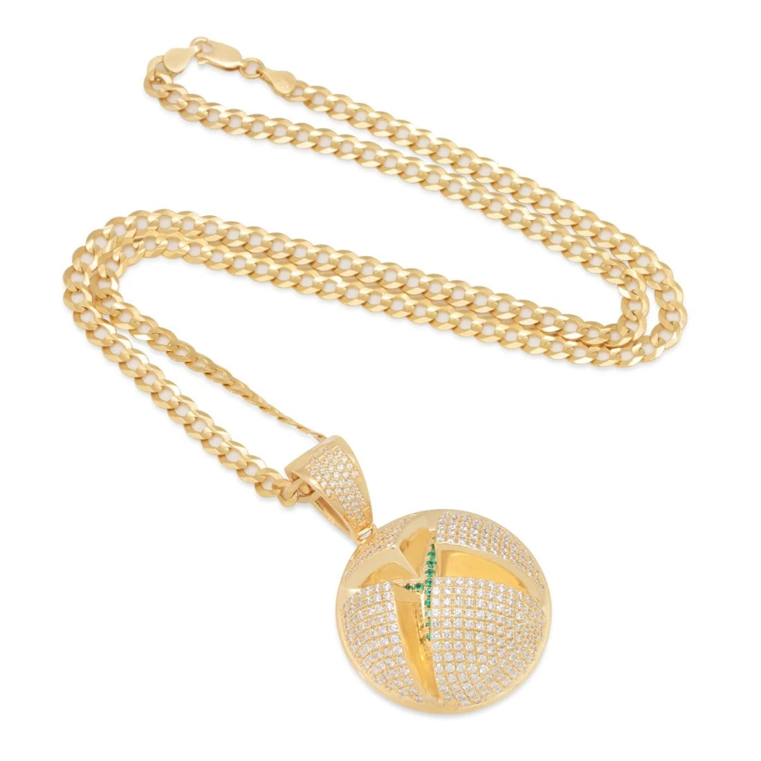 Xbox X King Ice - Solid Gold Sphere Logo Necklace 3 Xbox X King Ice - Solid Gold Sphere Logo Necklace - Image 3