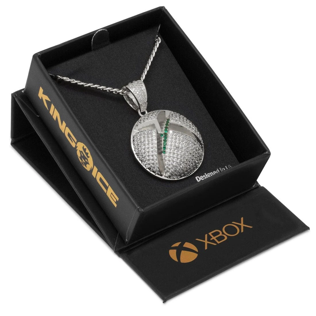 Xbox X King Ice - Solid Gold Sphere Logo Necklace 5 Xbox X King Ice - Solid Gold Sphere Logo Necklace - Image 5